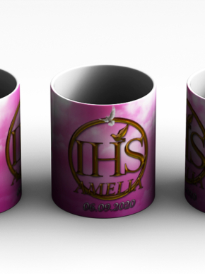 Kubek na komunię świętą różowy