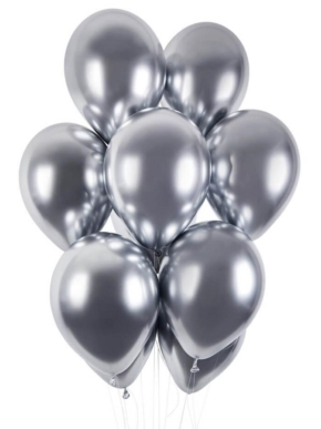 balon lateksowy Glossy srebrny Silver