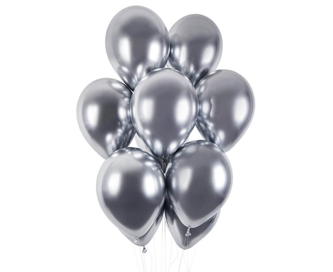 balon lateks Shiny srebrny 13”chrom