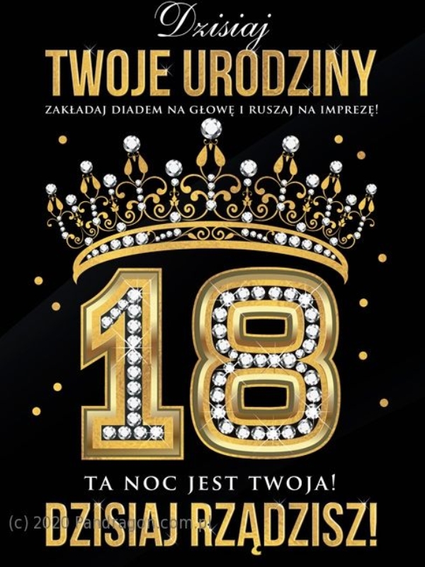duża kartka na 18 urodziny dla kobiety