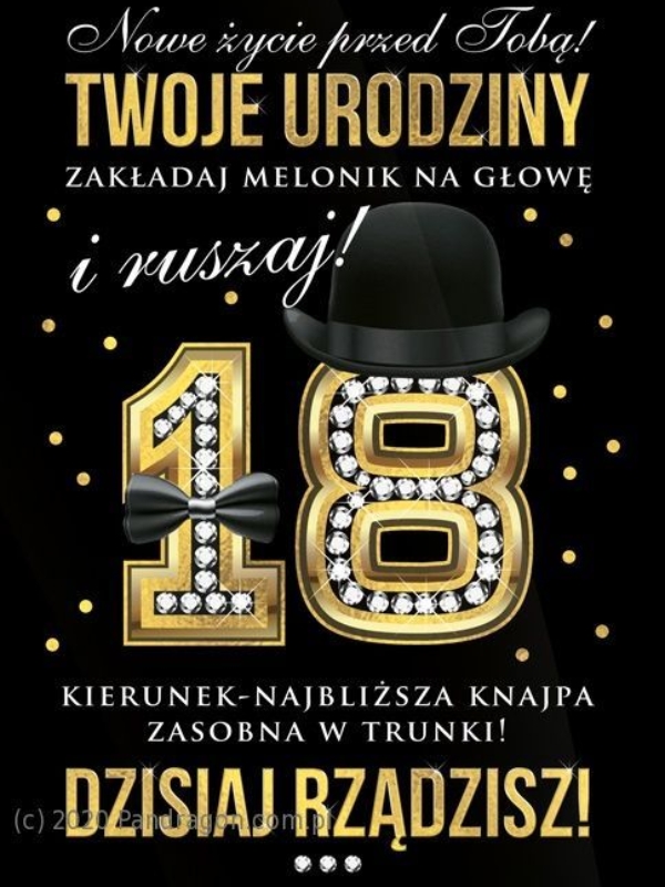 Karta duża 18 urodziny męska