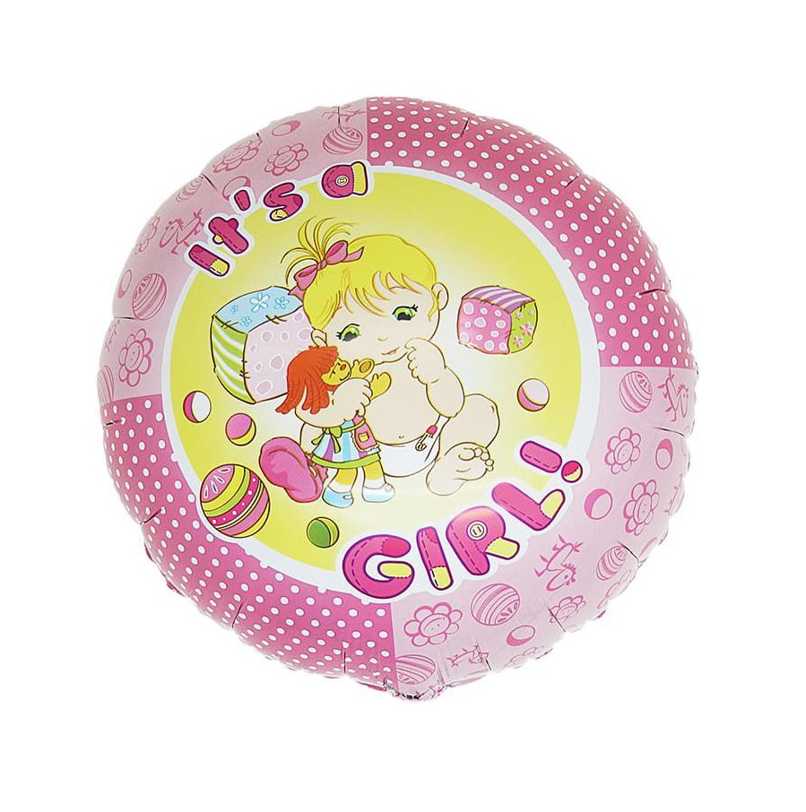 Balon-okragly-It’s-a-girl-rozowy