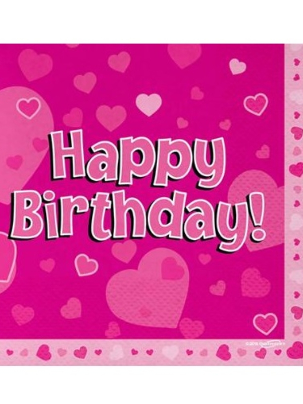 Serwetki różowe Hapy Birthday