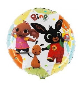 Balon foliowy okrągły z królikiem Bing, Sulą oraz Flopem