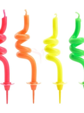 Świeczki urodzinowe Spirale, 4szt.