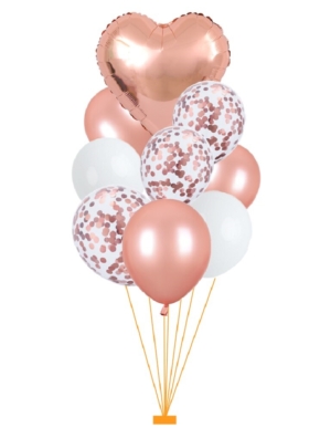 zestaw balonów różowe złoto