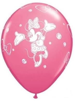 Balon różowy z nadrukiem minnie