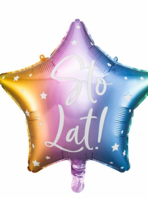 Kolorowa gwiazdka z napisem Sto lat!