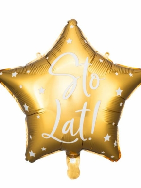 Złota gwiazdka z napisem Sto lat!