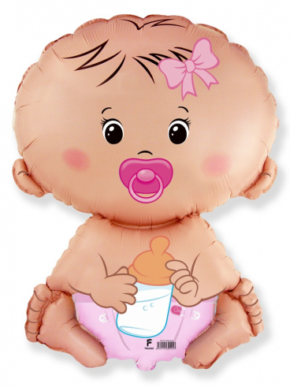 Balon foliowy bobas dziewczynka ze smoczkiem
