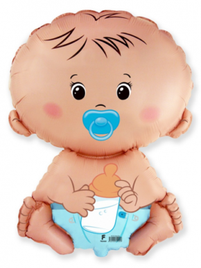 Balon foliowy bobas chłopiec ze smoczkiem