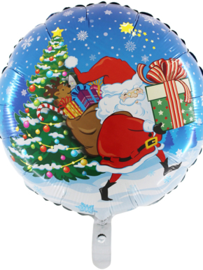 balon Mikołaj z prezentem