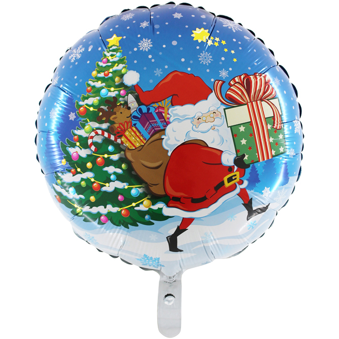 balon Mikołaj z prezentem
