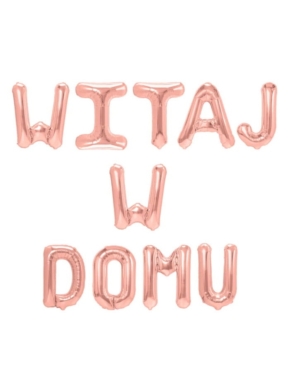 napis z balonów witaj w domu