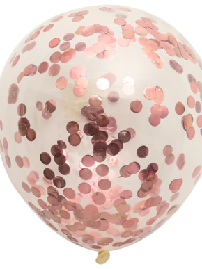 Balony z konfetti różowe złoto