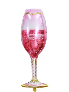 Balon foliowy kieliszek różowy