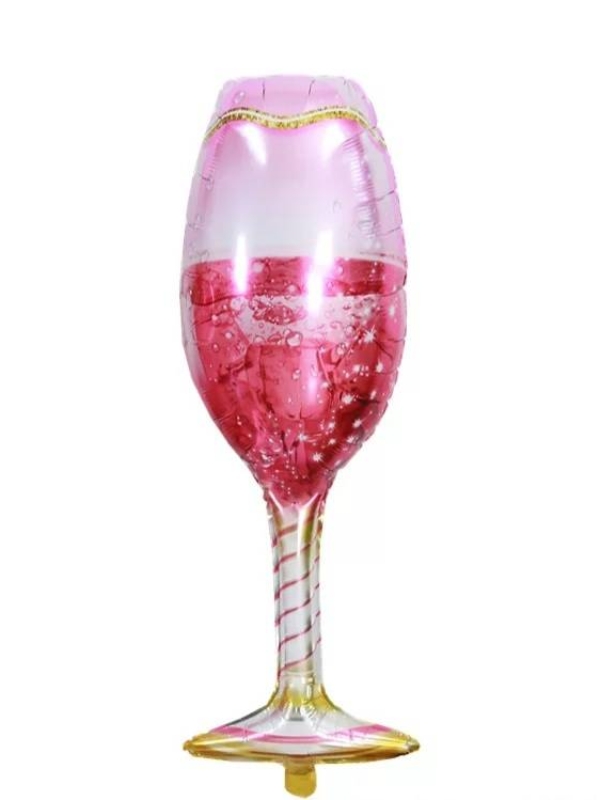 Balon-Foliowy-Rozowy-kieliszek-Prosecco-Szampan