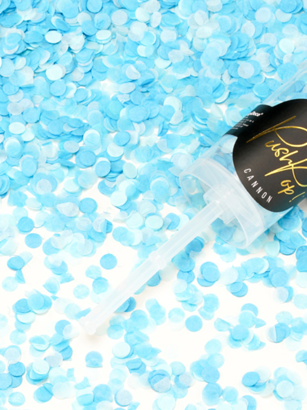 Push pop konfetti niebieskie