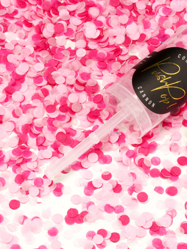 Push pop konfetti różowe