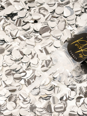 Konfetti push pop srebrne