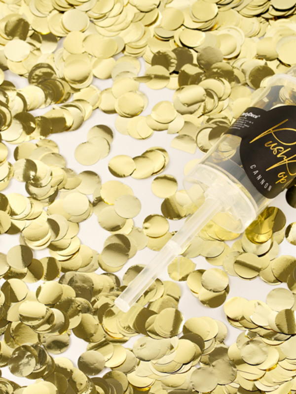 Push pop konfetti złote