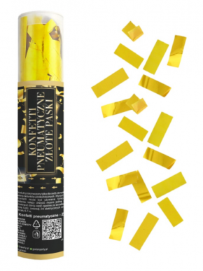 Tuba konfetti złote paseczki 20cm