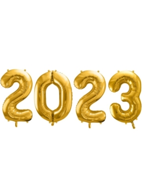 Balony foliowe cyfry 2023 złote