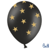 Balon lateksowy czarny w złote gwiazdki