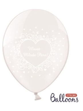 Balon clear z napisem Wiwat Młoda Para !