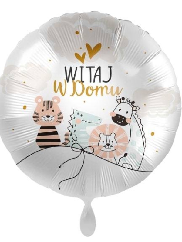 Balon-Foliowy-okragly-Witaj-w-domu-zwierzatka