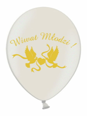 Balon perłowy z napisem Wiwat Młodzi!