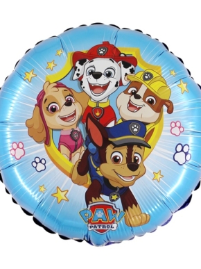 Balon foliowy okrągły niebieski Psi Patrol