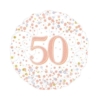 Balon foliowy 50 w kolorze różowego złota holograficzny