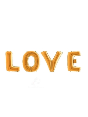 Balony LOVE napis Litery 102 cm złoty