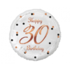 Balon foliowy Happy 30 birthday biały