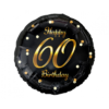 Balon foliowy czarny ze złotym napisem Happy 60 Birthday