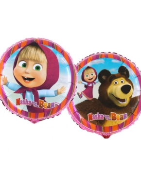Balon foliowy Masza i Niedźwiedź okrągły 18"