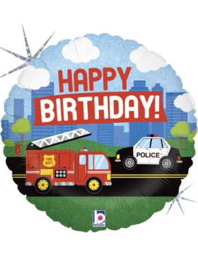 Balon foliowy Happy Birthday staż, policja