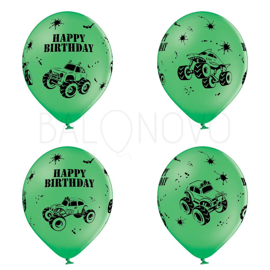 Balon-lateksowy-monster-truck-Happy-Birthday-zielony