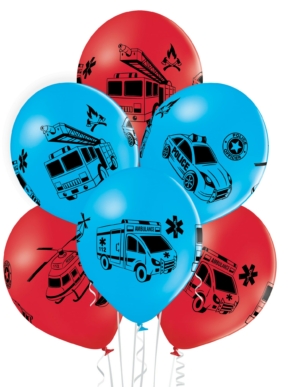 Balony lateksowe pojazdów ratunkowych - Policja, Straż pożarna, karetka pogotowia, helikopter