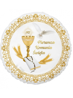 Balon Foliowy Pierwsza Komunia Święta okrągły