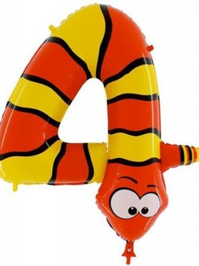 Balon foliowy cyfra 4 wąż