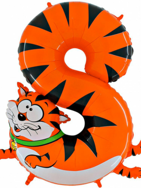 Balon foliowy cyfra 8 kot