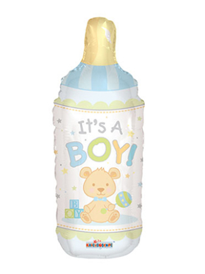 Balon foliowy butelka niebieska It's a boy