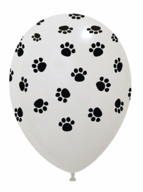 Balon lateksowy biały psie łapy