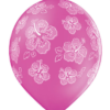 Balon z nadrukiem kwiatów Hibiskus różowy