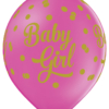 Balony lateksowe z nadrukiem Baby Girl różowe