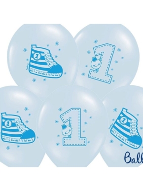 Balony lateksowe 1 trampek niebieskie