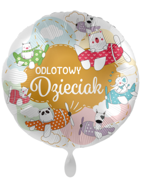 Balon Foliowy okrągły z napisem Odlotowy dzieciak