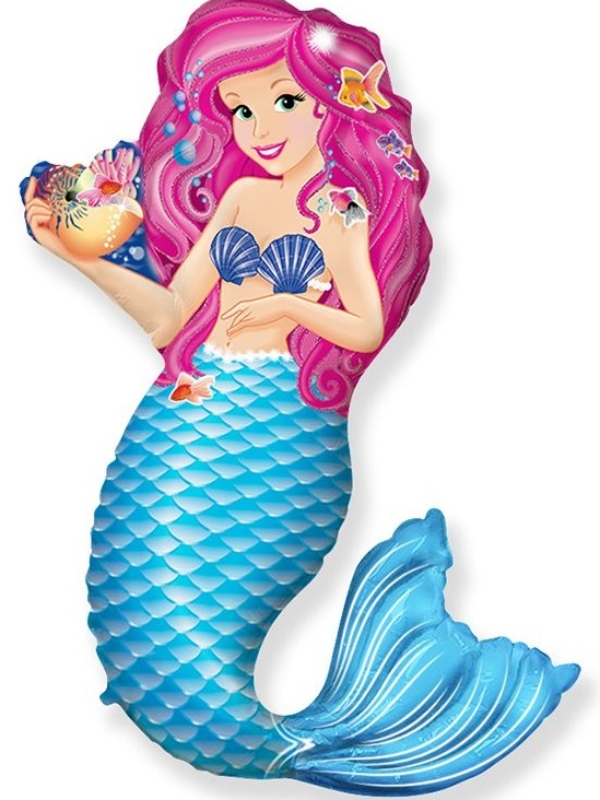 Balon-foliowy-syrenka-z-muszelką